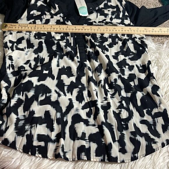 Daniel Rainn Top Womens Size Xs Gunther abstract print Blouse Popover Light New - Picture 7 of 9